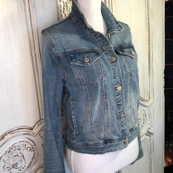 EUNINA Outerwear Medium Wash Embroidered Tiger Patches Jean Jacket Size S - Picture 2 of 12